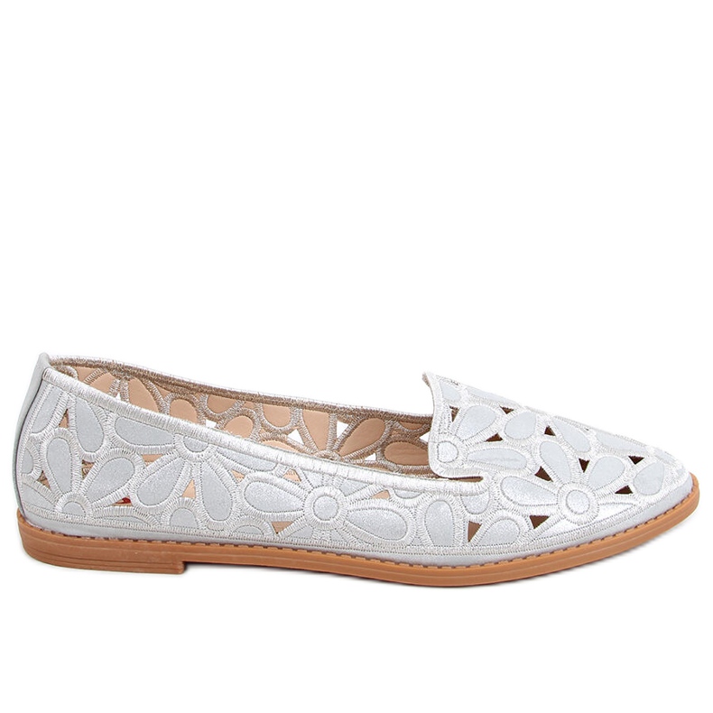 Ragna Silver openwork ballerinas grey