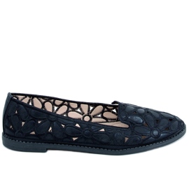 Ragna Black openwork ballerinas