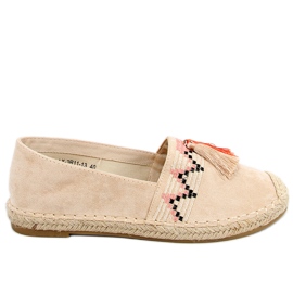Boho espadrilles with Birna Beige fringes