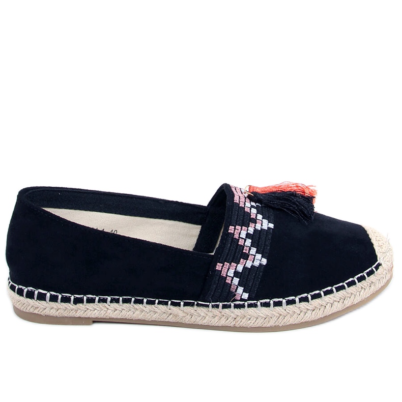 Boho espadrilles with Birna Black fringes