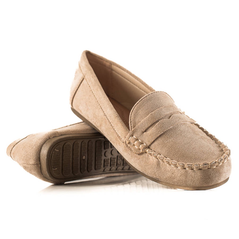 TRENDI Classic suede loafers beige