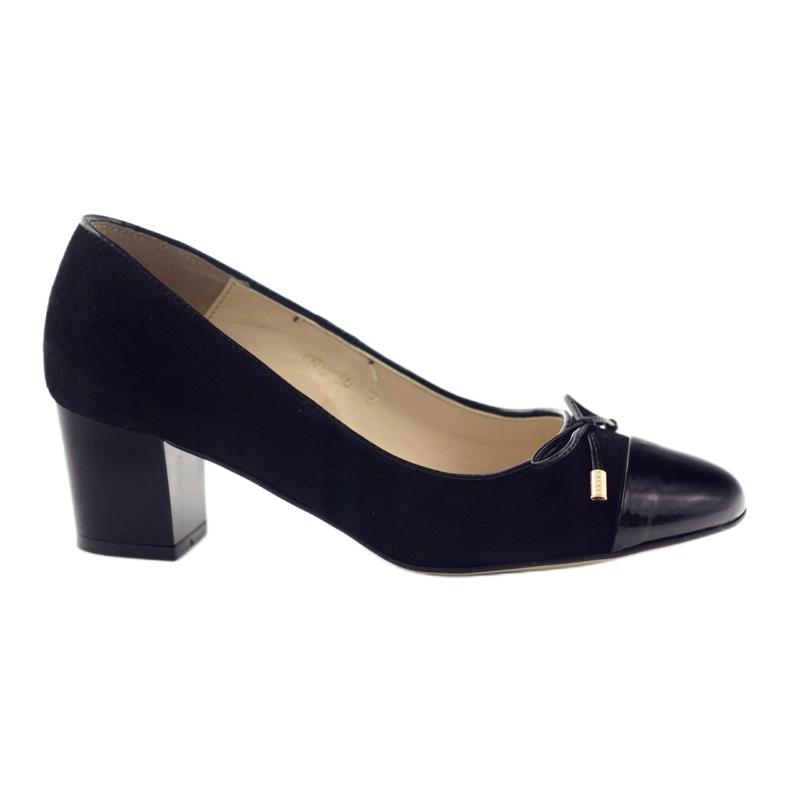 Leather pumps with a bowl sagan 2275 black bow Leather pumps with a bowl sagan 2275 black bow