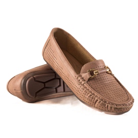 Primavera Openwork loafers with ornament beige pink