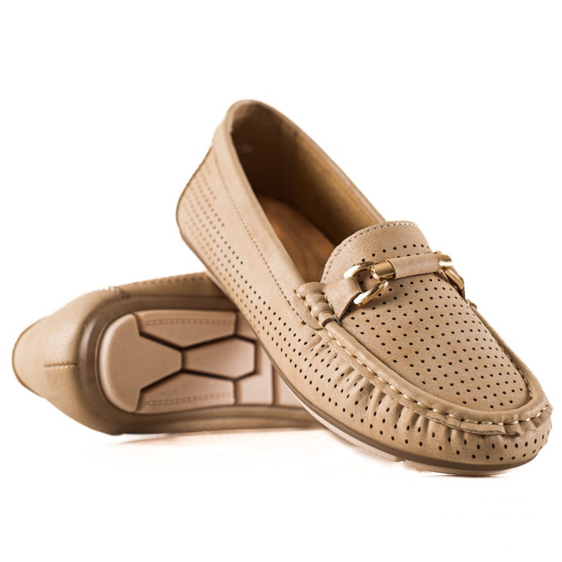 Primavera Openwork loafers with ornament beige