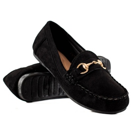 TRENDI Comfortable Loafers With Ornament black TRENDI Comfortable Loafers With Ornament black