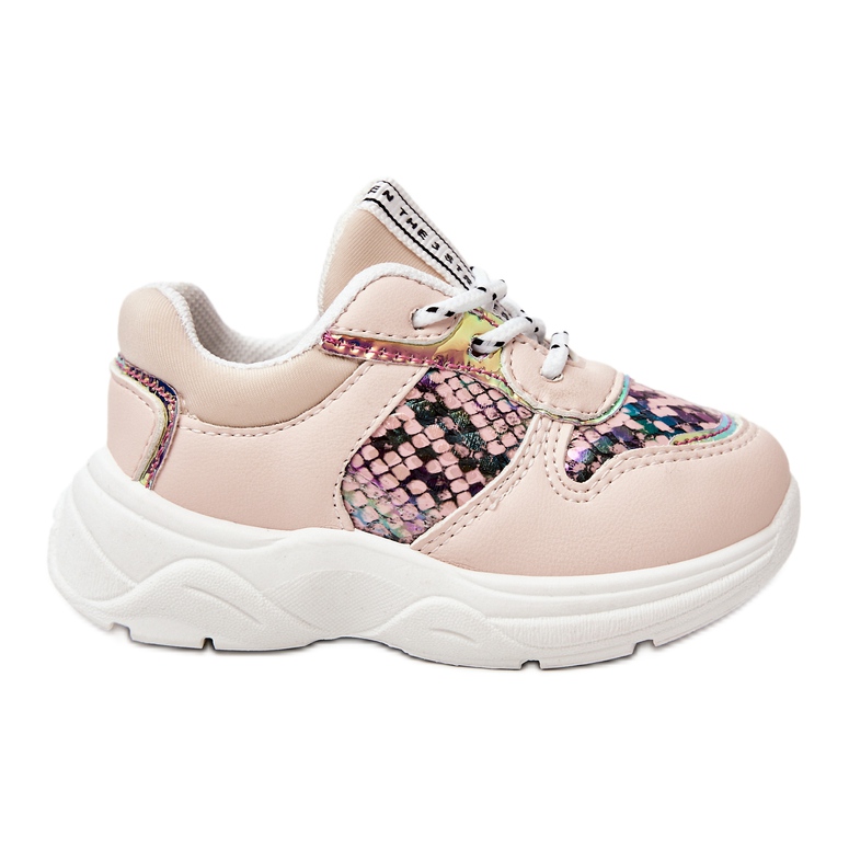 FR1 Leather Sport Shoes Snakeskin Pink Gabbie