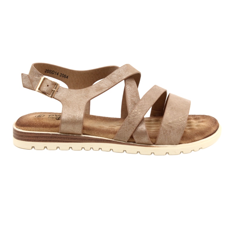 Golden metallic women's Evento 20sd14-2064 sandals brown