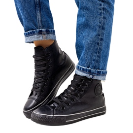 Black, insulated ankle-high sneakers from Lade