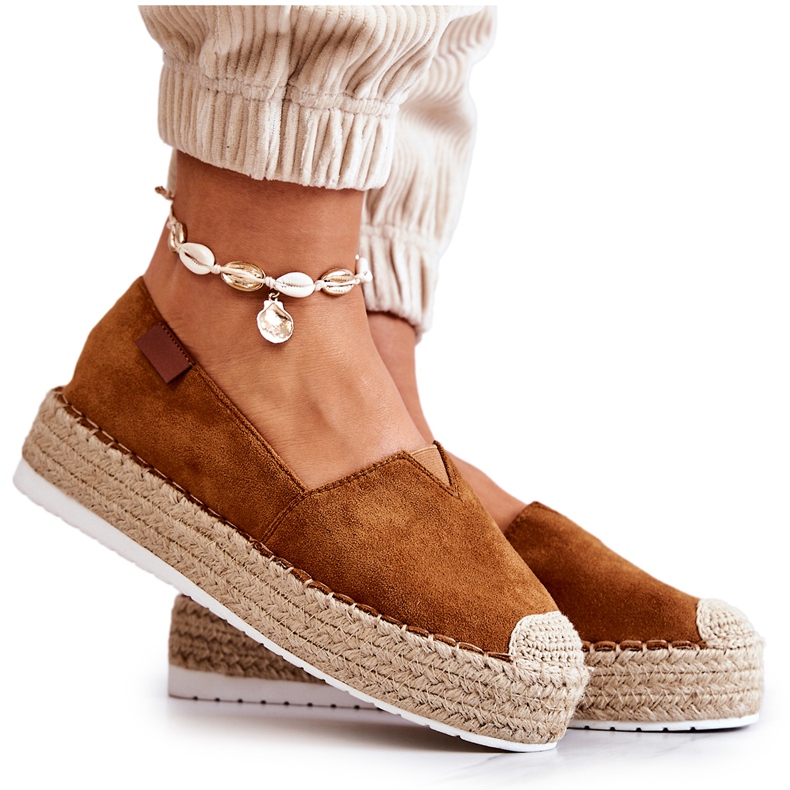FB2 Camel Lesley Suede Slip On Espadrilles brown
