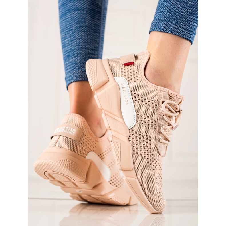 Openwork Women's Sneakers Big Star JJ274272 beige