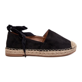 Ismanne Black Suede Espadrilles Tied