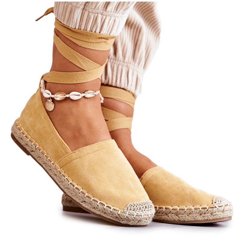 FB1 Tied Yellow Ismanne Suede Espadrilles