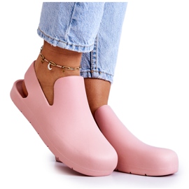 FS1 Fashionable Pink Meriko Rubber Clogs FS1 Fashionable Pink Meriko Rubber Clogs
