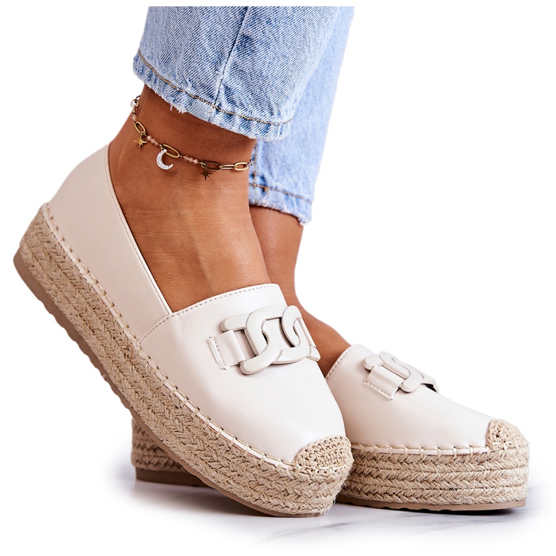 FB2 Classic Espadrilles On Beige Julianne Platform