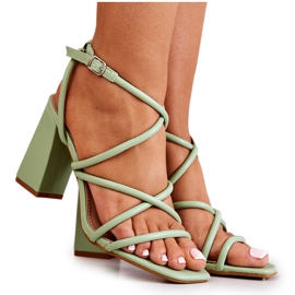 FJ1 Classic Green Lucetta Heeled Sandals