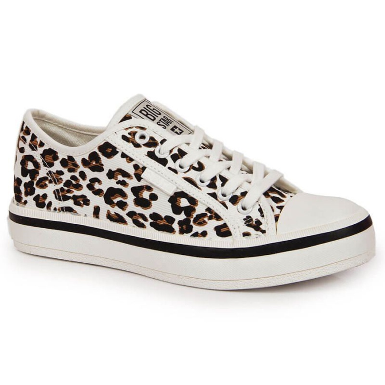 Leopard print Big Star W JJ274615 white sneakers brown Leopard print Big Star W JJ274615 white sneakers brown