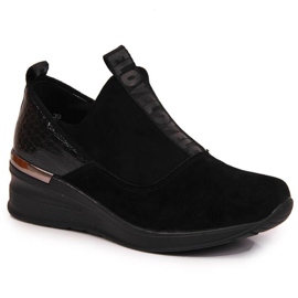 Leather sneakers on a wedge Filippo W PAW253A black Leather sneakers on a wedge Filippo W PAW253A black