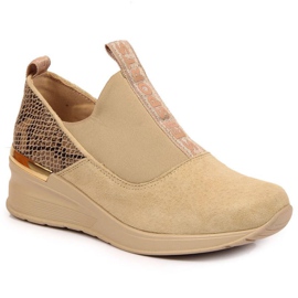 Leather sneakers on a wedge Filippo W PAW253B beige Leather sneakers on a wedge Filippo W PAW253B beige
