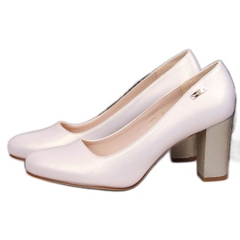 Pumps on the post Sergio Leone W SK193B beige pearl