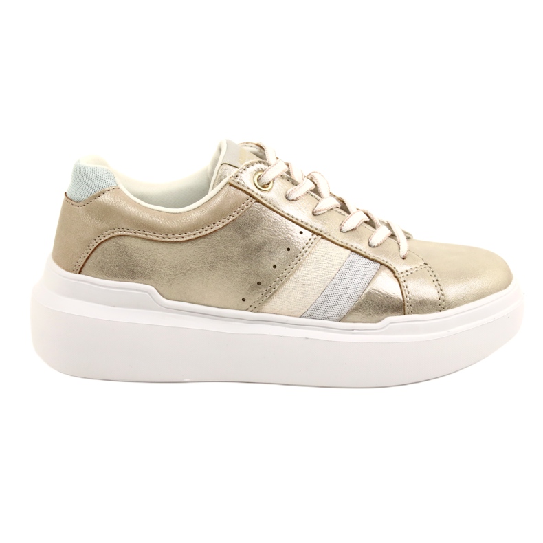Women's sports sneakers on a thick sole golden American Club RH68/22 Women's sports sneakers on a thick sole golden American Club RH68/22