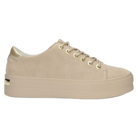 Beige leather Creepers Filippo DP3533