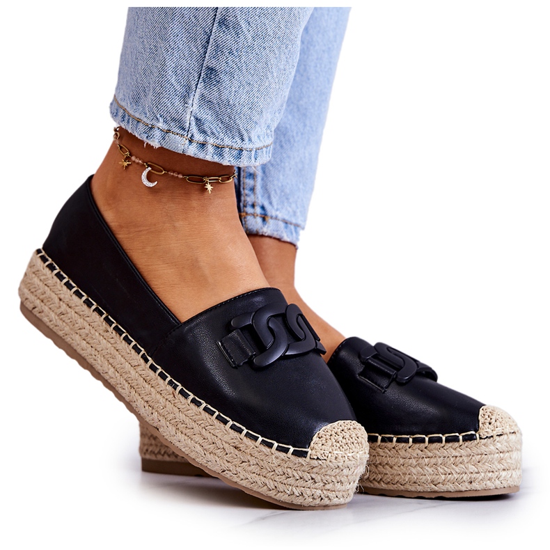 FB2 Classic Espadrilles On Black Julianne Platform