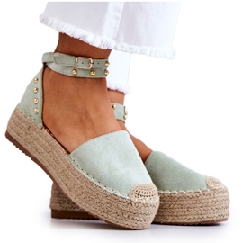 FB2 Green Lillian Espadrilles Sandals With Jets