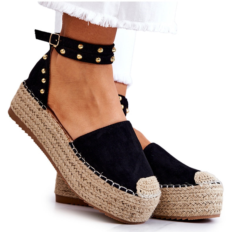 FB2 Black Lillian Espadrilles Sandals With Jets