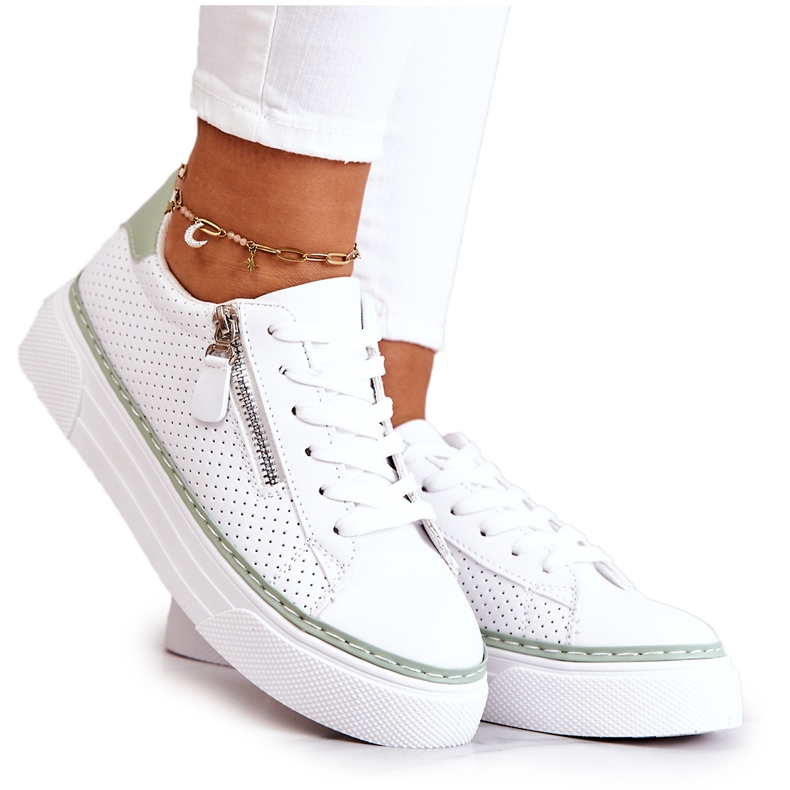 FB2 Sports Shoes On The White And Green Louisa Platform FB2 Sports Shoes On The White And Green Louisa Platform