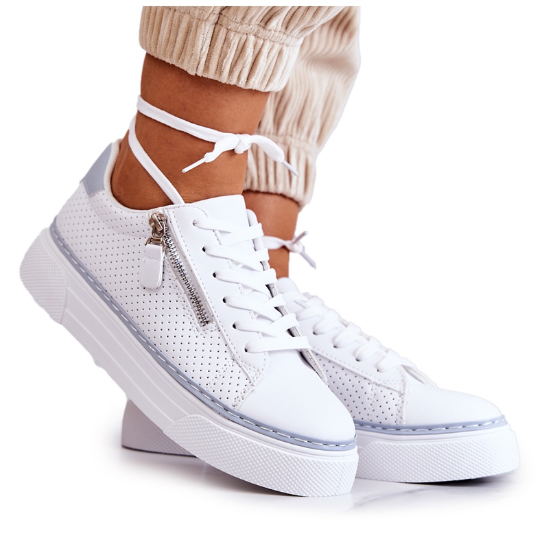 FB2 Sports Shoes On The White And Blue Louisa Platform