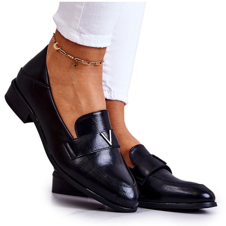 Vinceza Black Sherilyn Leather Shoes