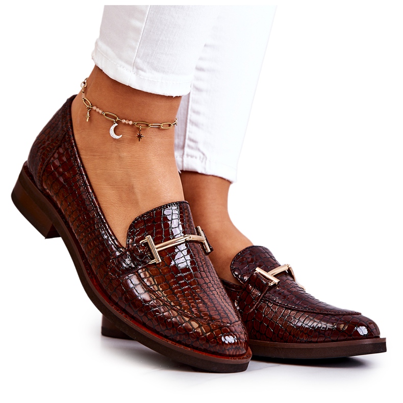 Women's Brogues Snake Laura Messi 2307 Brown