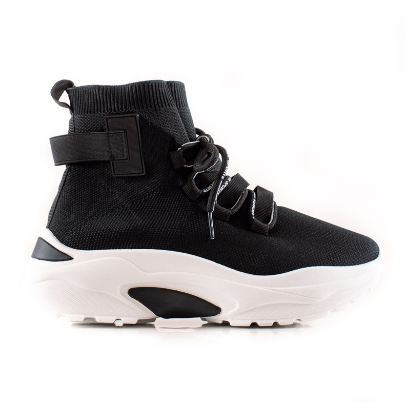 TRENDI Slip-on sneakers with a sock black