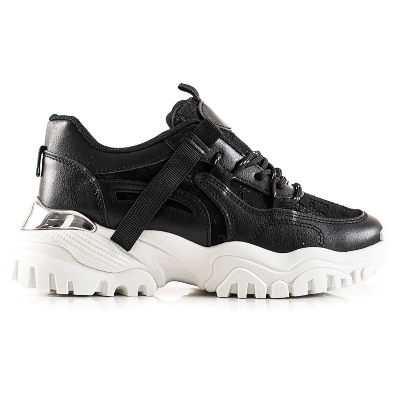 TRENDI Fashionable Sneakers With Glitter black