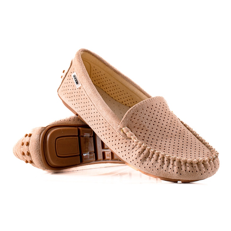 Goodin Openwork Loafers With Suede beige