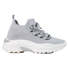 TRENDI Tied Sneakers On The Platform grey