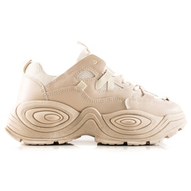 TRENDI Beige Fashion Sneakers TRENDI Beige Fashion Sneakers