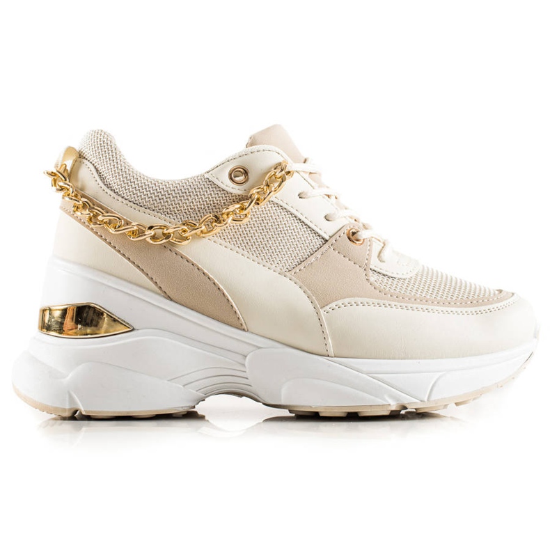 Ideal Shoes Sneakers With Chain beige Ideal Shoes Sneakers With Chain beige
