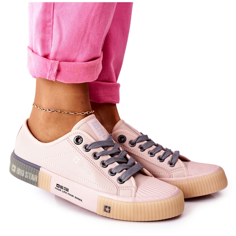 Women's Leather Sneakers Big Star II274133 Pink