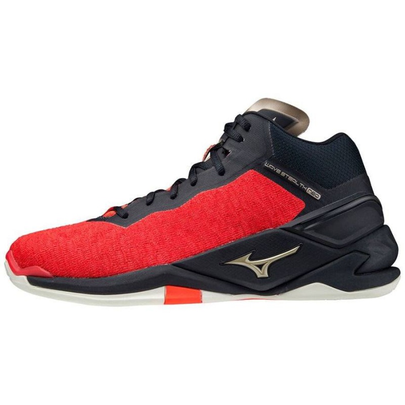 Indoor handball shoes Mizuno Wave Stealth Neo Mid M X1GA200563 red oranges and reds