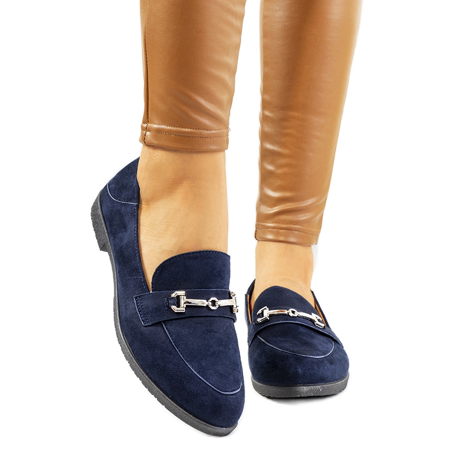 Navy 2025 heeled loafers