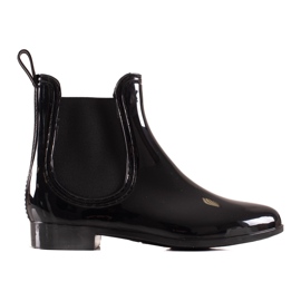 TRENDI Lacquered galoshes black