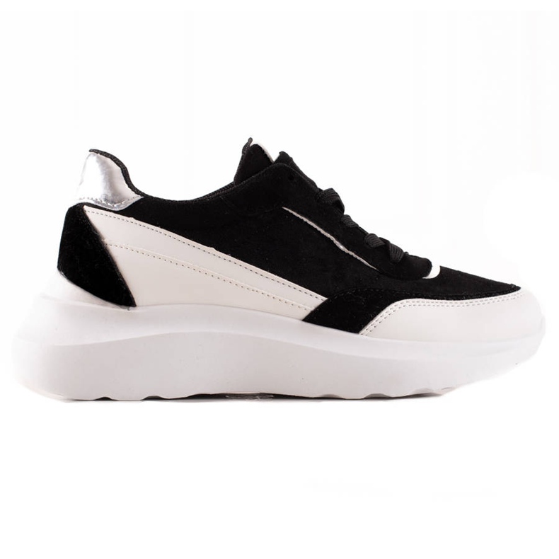 TRENDI Fashionable BLACK AND WHITE Sneakers silver