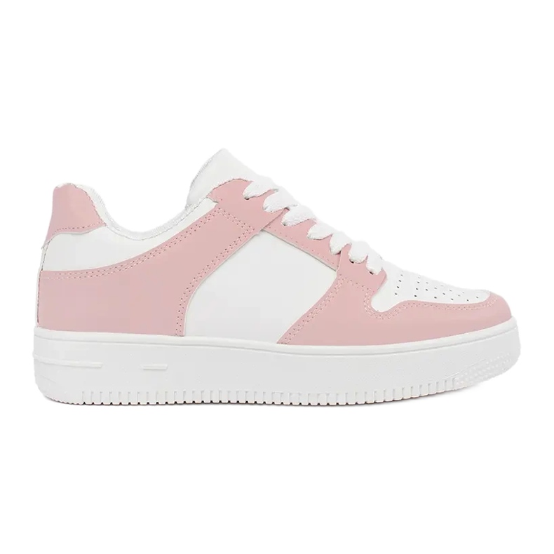 TRENDI Sport shoes made of eco leather white pink