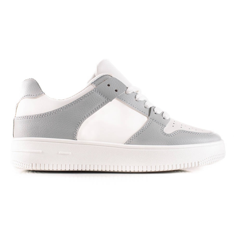 TRENDI Sport shoes made of eco leather white grey
