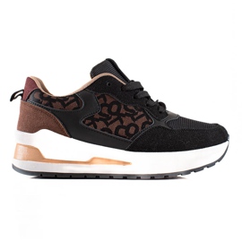 TRENDI Stylish Sneakers On The Platform brown black