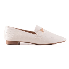 Encor Elegant Loafers With Eco Leather white