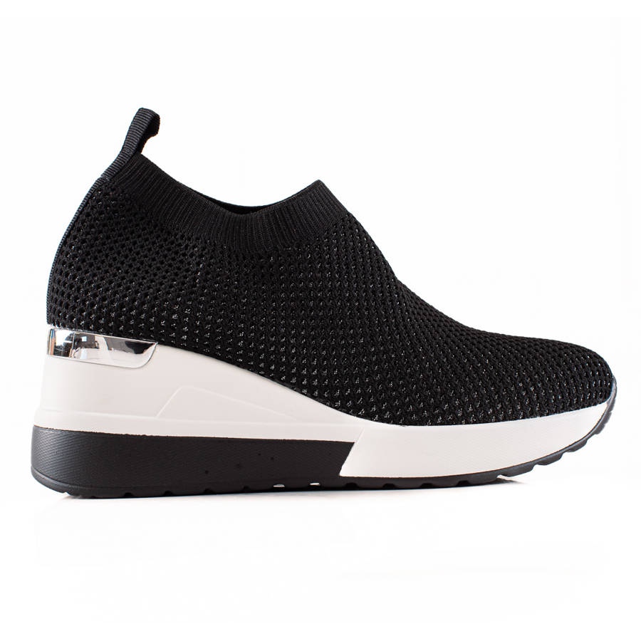 TRENDI Stylish wedge sneakers black KeeShoes