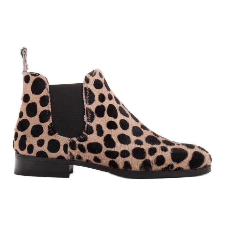 Marco Shoes Leather Bootie with natural hair 2210B-1283-1 beige Marco Shoes Leather Bootie with natural hair 2210B-1283-1 beige