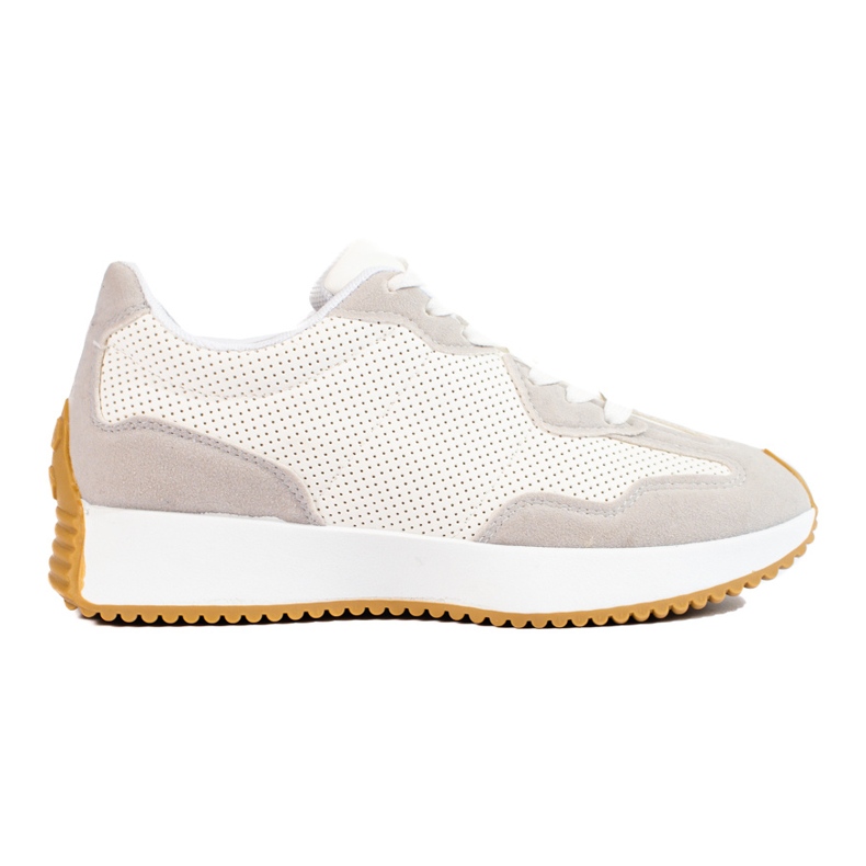 TRENDI Casual Sports Shoes On The Platform beige white